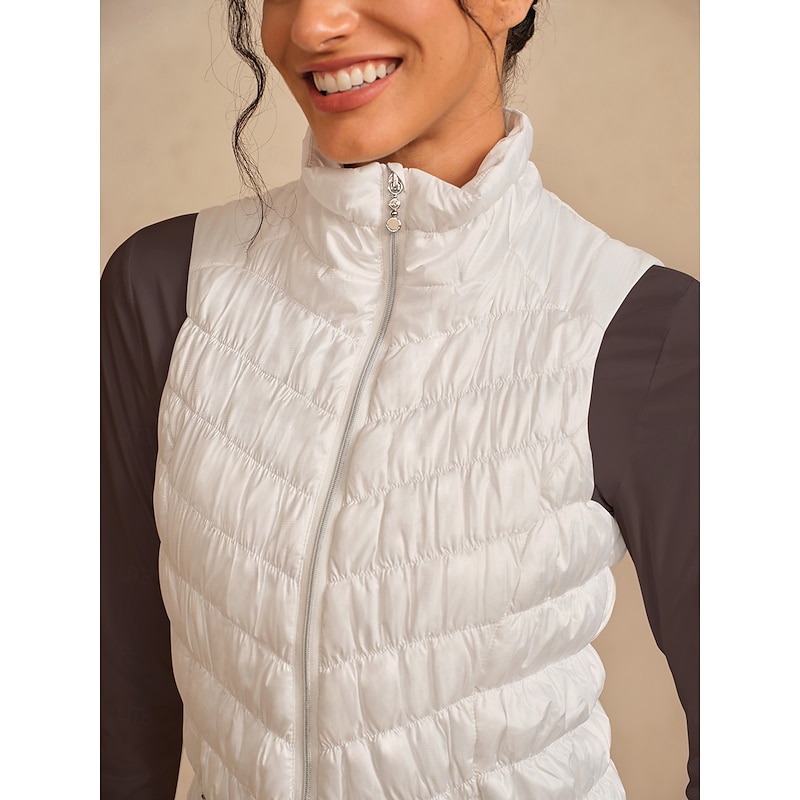 Women's Golf Vest White Sleeveless Vest / Gilet Ladies Golf Attire Clothes Outfits Wear Apparel3