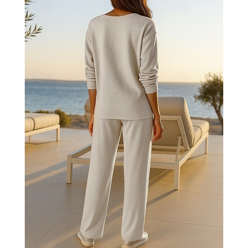 Women's 2 Piece Tracksuit Sweatsuit Sets Lounge Outfits  Baggy Solid Colored Clothing Suit Fall Black Red Vocation Outdoor Travel Lightweight Fashion Long Sleeve Sport Activewear Micro-elastic2