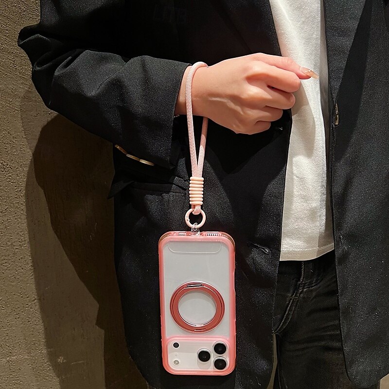 Phone Case For iPhone 17 Pro Max 17 Air 16 15 14 Pro Max Plus 13 Pro Max Back Cover with Lanyard Support Wireless Charging Kickstand Retro TPU Acrylic4