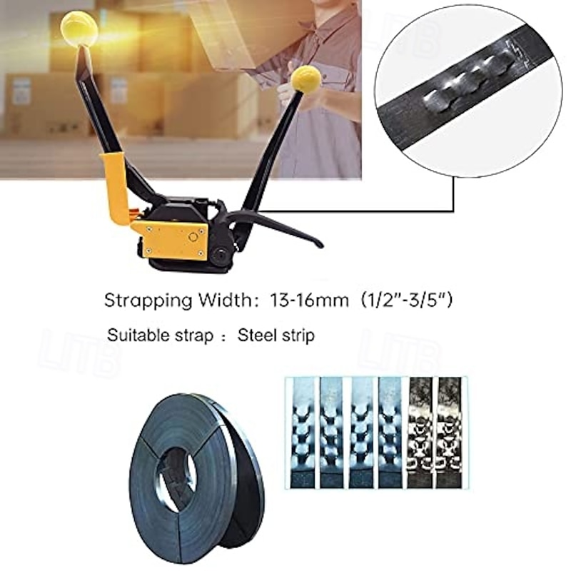 A333 Steel Strapping Tool Manual Steel Strap Packing Banding Machine Metal Free Buckle Packing for Width 1/2