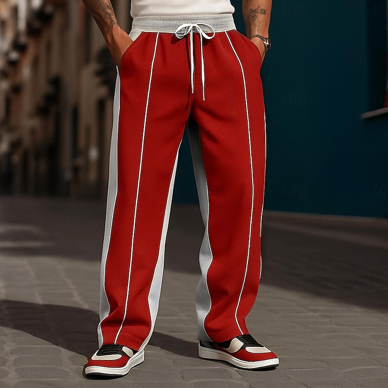 Men's Sweatpants Wide Leg Sweatpants Athletic Pants Trousers Open Bottom Sweatpants Drawstring Elastic Waist Plain Moisture Wicking Breathable Full Length Outdoor Sports Outdoor Casual Vacation3