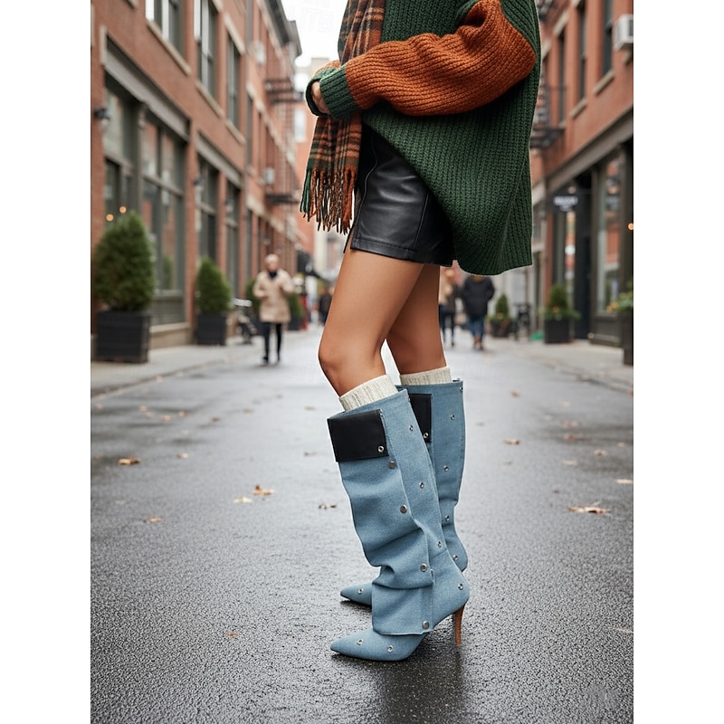 Women's Brown Suede Knee High Slouch Boots with Detachable Front Decoration and Multi-Style Convertible Design - Fashionable High Heel Footwear for Trendy Urban Outfits