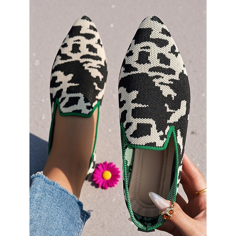 Women's Camouflage Flyknit Loafers – Casual Comfort Slip-On Flats for Everyday Wear2