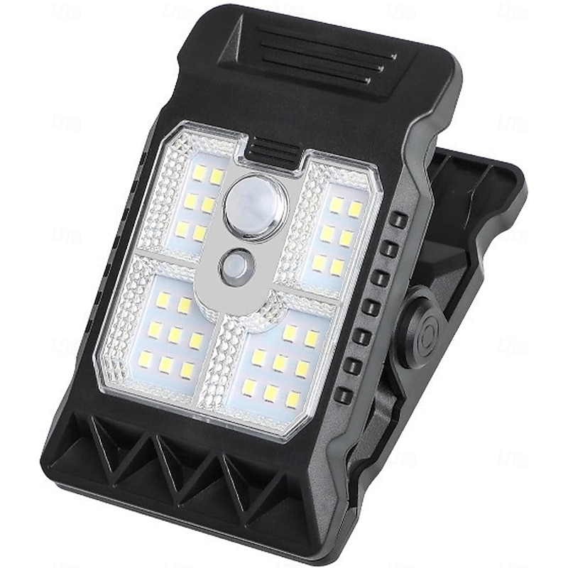 Outdoor Solar Clip Light with Motion Sensor, Clip on Solar Lights Outdoor Waterproof, 3 Modes Security Light, Portable Emergency Lighting for Garden, Gate, Patio, Camping