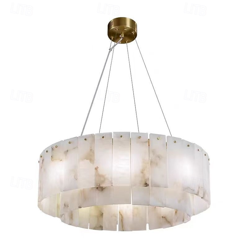 Round Alabaster Chandelier 60cm Chain Adjustable3