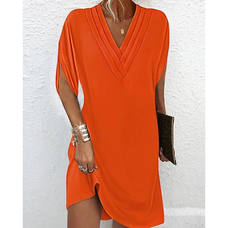 Women's Long Dress Maxi Dress Party Dress Casual Dress Chiffon Chiffon Dress Elegant Fashion Modern Outdoor Party Evening Party Loose Fit Plain Short Sleeve V Neck Black White Pink Army Green Spring2