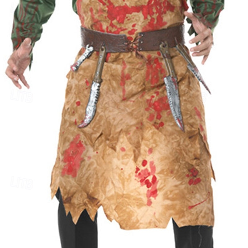 Butcher Leatherface Halloween Cosplay Costume Mask Halloween Horror Scary Horror Adults' Men's Halloween Carnival Performance Party Easy Halloween Costumes Dress Up3
