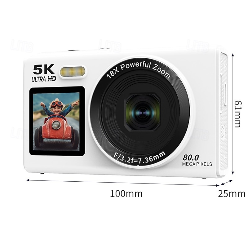High-definition 5K dual-screen selfie digital camera with WiFi mobile connectivity for outdoor travel fashionable photo and video recording camera4