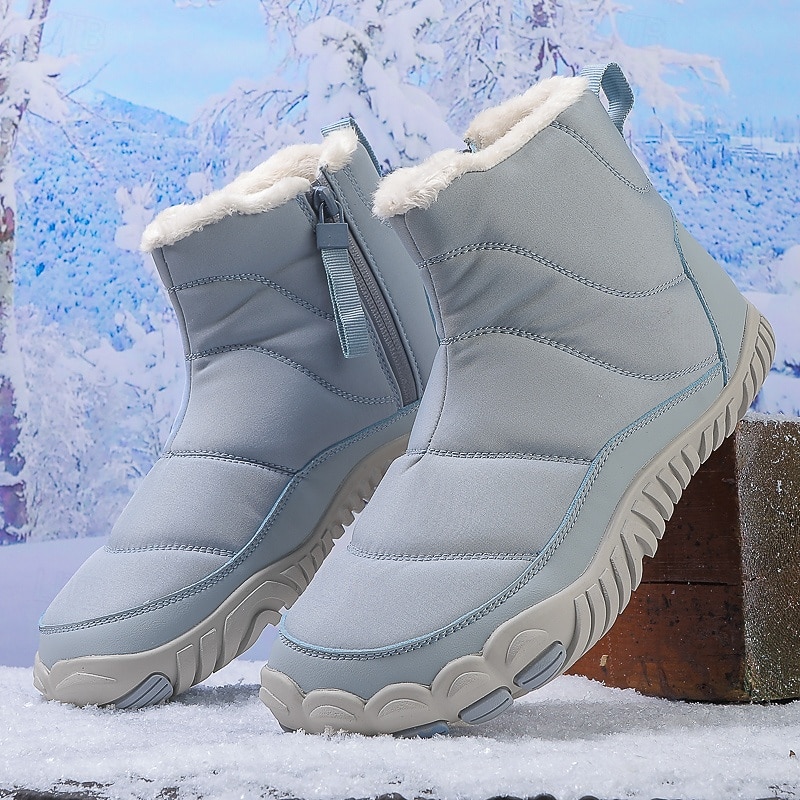 Men's Waterproof Lightweight Winter Snow Boots with Fur Inside, Slip-On Design, Outdoor Cold Weather Footwear - Main Image