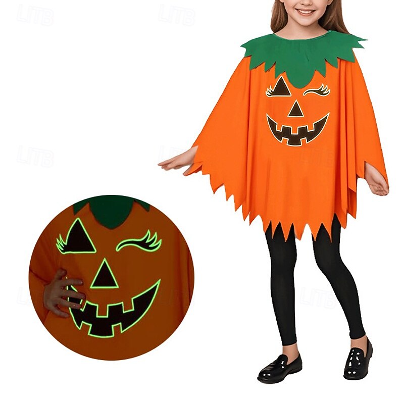 Mommy and Me Halloween Coat Pumpkin Party Print Orange Party Matching Outfits4