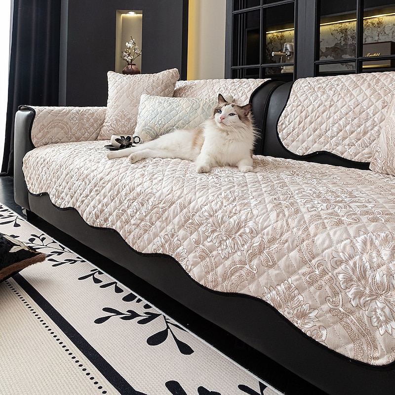 Nordic Minimalist Sofa Cushion Cover, Non-Slip and Pet-Friendly Couch Cover, Simple Sofa Protector with Backrest Cover2
