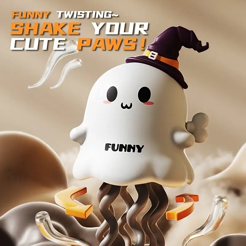 Christmas & Halloween Magical Dancing Robot Toy with Obstacle-Avoidance Automatic Spinning Dancing Ghosts with Expressive Eyes & Flailing Arms Novelty Collectible Gift Ideal for Kids & Adults4