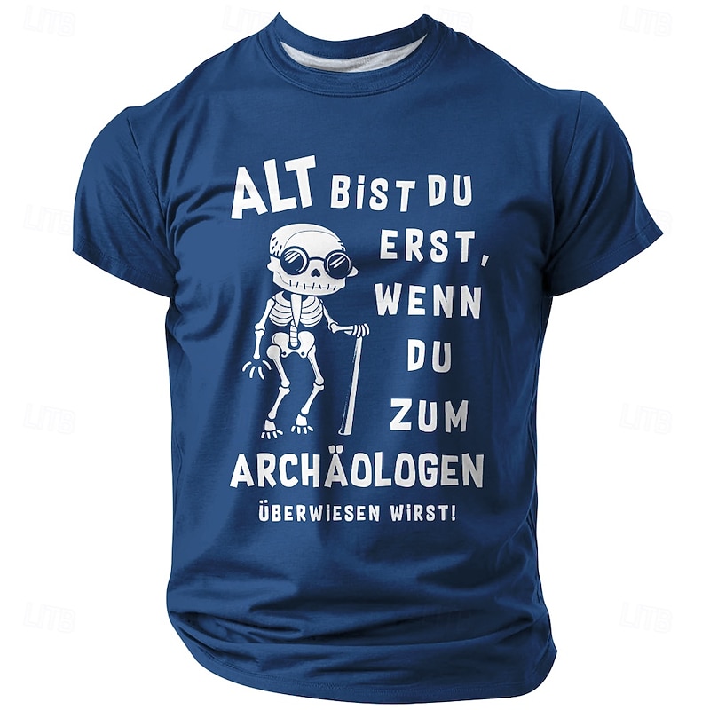 Men's Old People Funny Slang German T Shirt Short Sleeve T shirt 3D Print Crew Neck Shirt Fashion Daily Street Daily Black Red Blue Summer Spring Clothing Apparel S M L XL XXL XXXL3