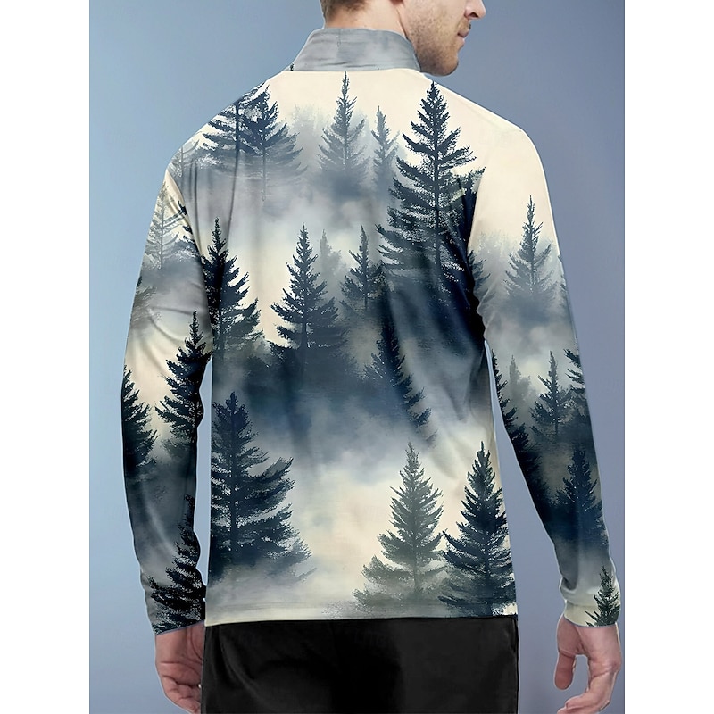 Men's Golf Polo Shirt Dark Green Long Sleeve Top Golf Attire Clothes Outfits Wear Apparel2