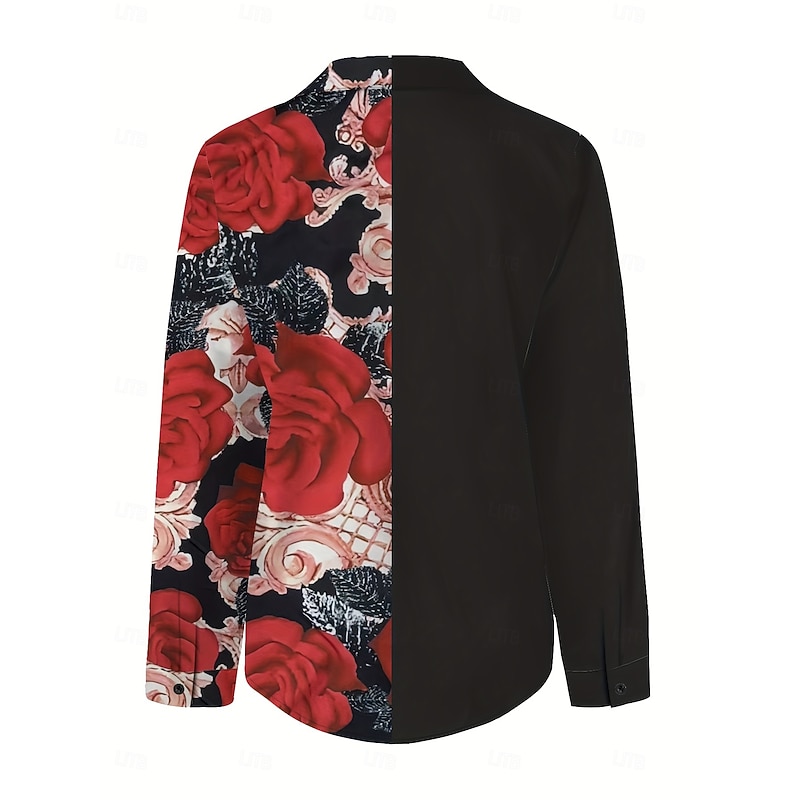 Women's Work Shirt Graphic Leopard Elegant Stylish Casual Long Sleeve Shirt Collar Regular Tops Work Party Evening Wear Daily Black White Red Gold Summer Fall Winter Spring, Fall, Winter, Summer4