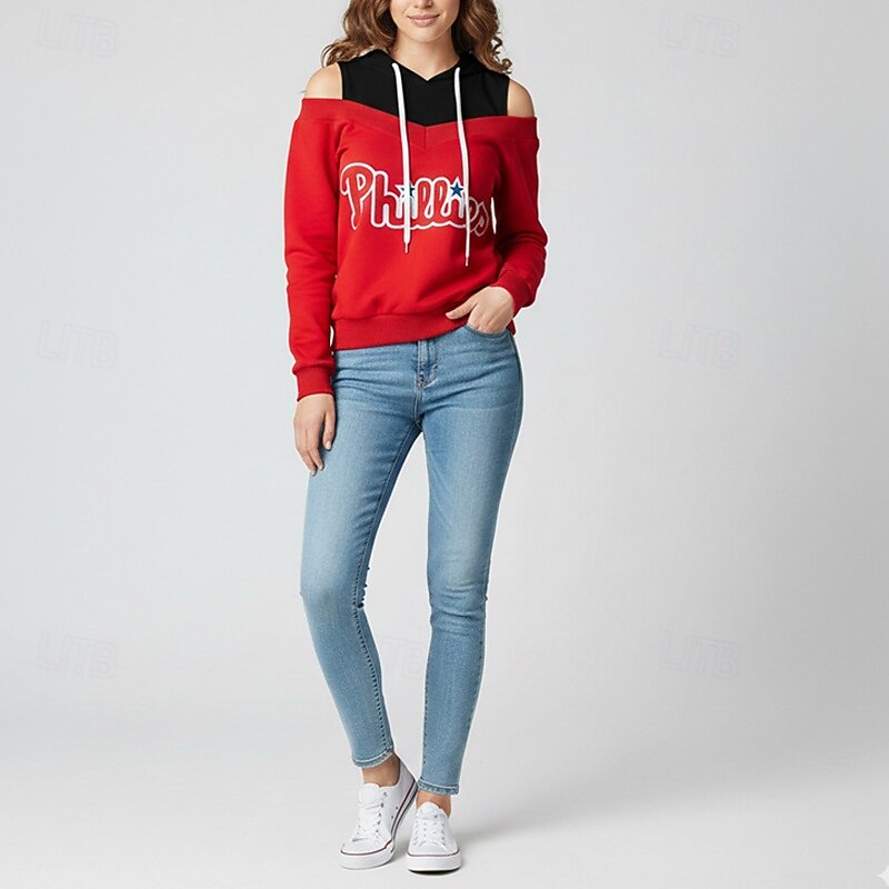 Women's Pullover Hoodie Sweatshirt Letter Fashion Casual Long Sleeve Hooded Regular Tops Street Dailywear Patchwork Print Black White Yellow Red Orange Spring Fall4