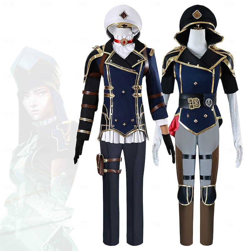 LOL Arcane:League of Legends Caitlyn / The Sheriff of Piltove Costume Fancy Dress Cosplay Movie Cosplay for Men's Women's Adults Halloween Carnival Performance Comic Con Anime Expo