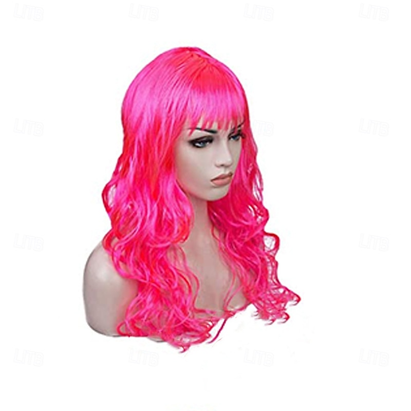 Long Colorful Wigs Wavy Party Wigs Curly Color Wigs for Women Bachelorette Party Decorations Supplies Favors  Extra Neon Party