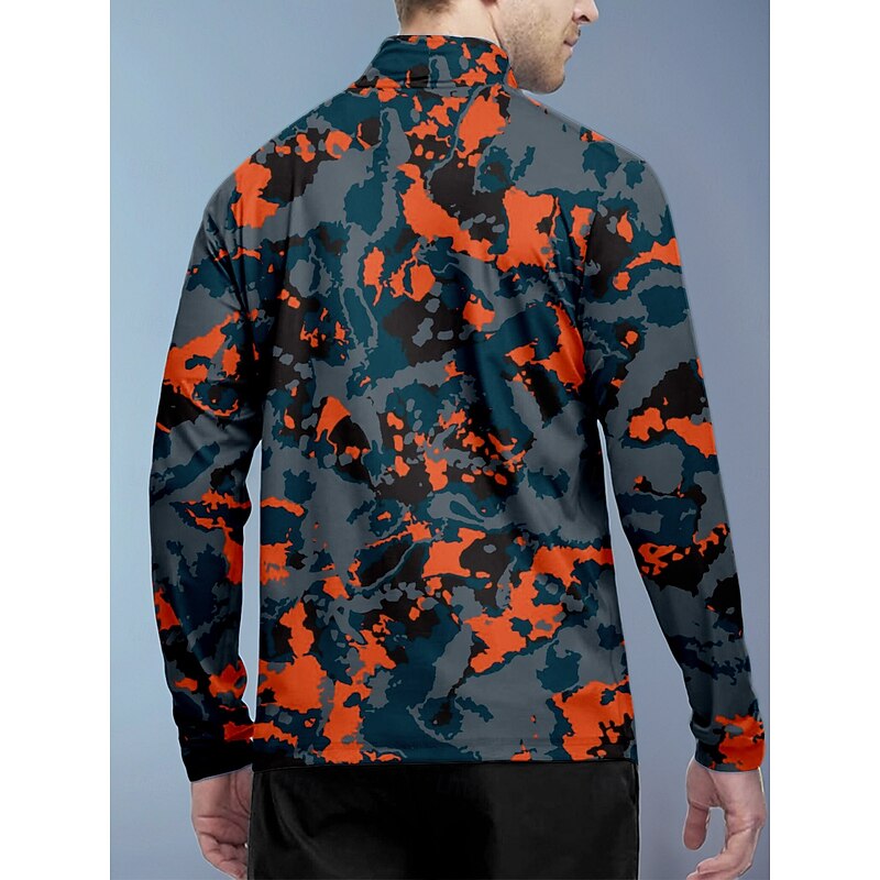 Men's Golf Polo Shirt Orange Long Sleeve Top Golf Attire Clothes Outfits Wear Apparel2