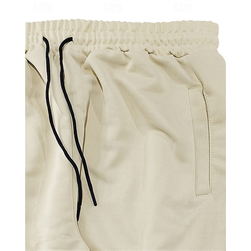 Men's Sweatpants Joggers Trousers Drawstring Pocket Elastic Waist Plain Comfort Sports Outdoor Daily Fashion Casual Black Khaki Micro-elastic4