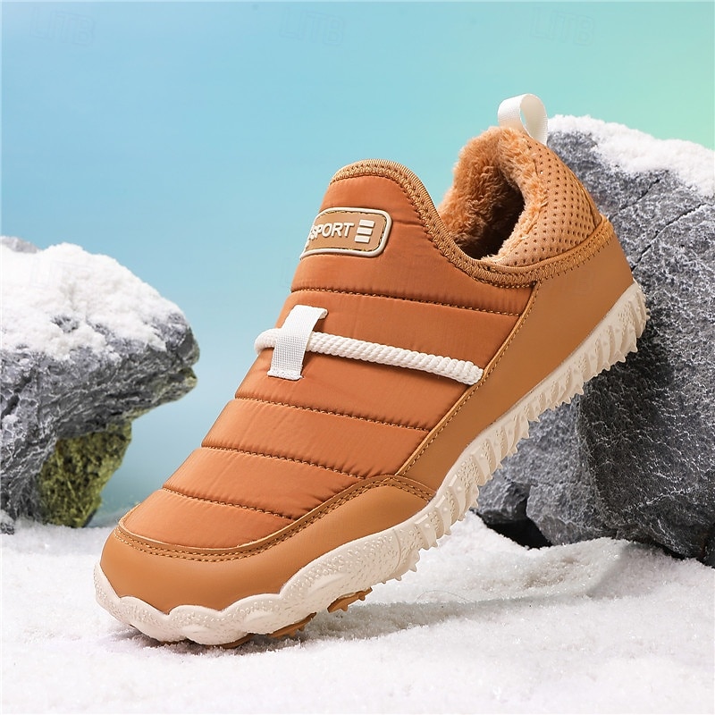 Men's Warm Winter Slip-On Snow Boots with Non-Slip Sole, Casual Quilted Design for Outdoor Walking, Cold Weather Travel and Daily Wear