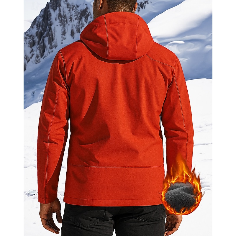 Men's Windbreaker Hiking Jacket Hiking Fleece Jacket Winter Outdoor Thermal Warm Waterproof Windproof Fleece Jackets Hunting Climbing Camping / Hiking / Caving Black Navy Blue Royal Blue Orange2