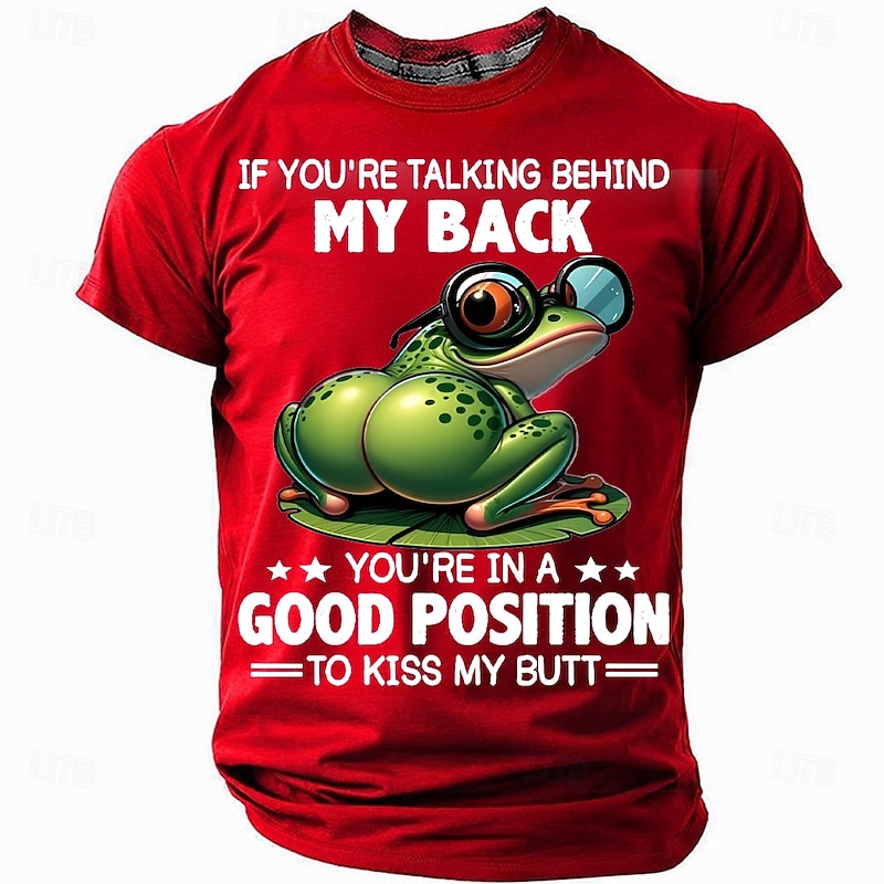 Men's Frog Funny Slang T Shirt Short Sleeve T shirt 3D Print Crew Neck Shirt Fashion Daily Street Daily Black Red Blue Summer Spring Clothing Apparel S M L XL XXL XXXL4