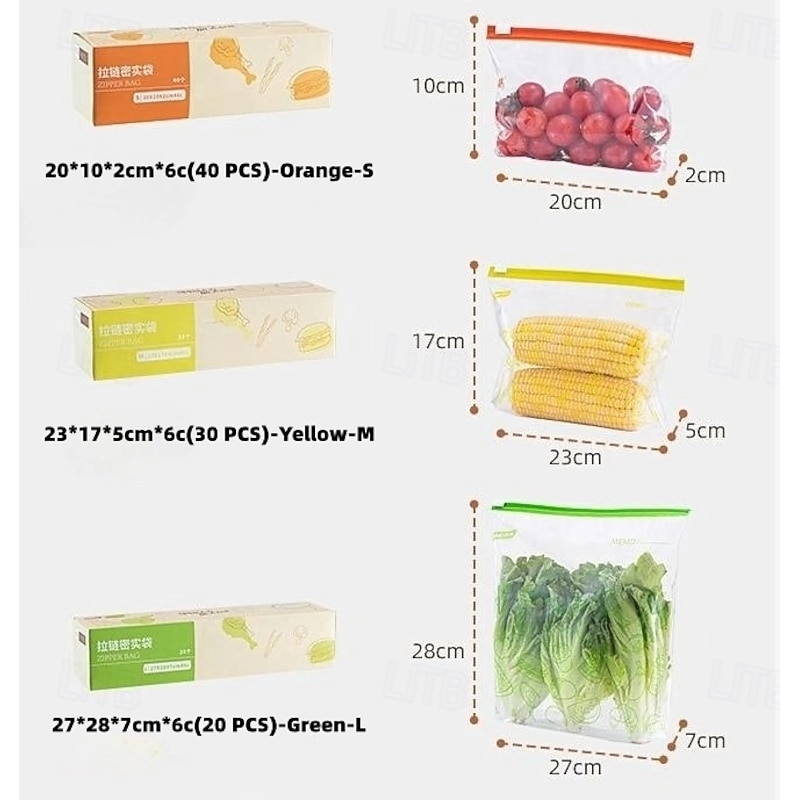 TAILI Reusable Food Storage Bags,Gallon Freezer Bags, Dishwasher Safe & Leakproof Reusable Gallon Bags, BPA Plastic Free Reusable Food Storage Bags for Meats, Veggies2