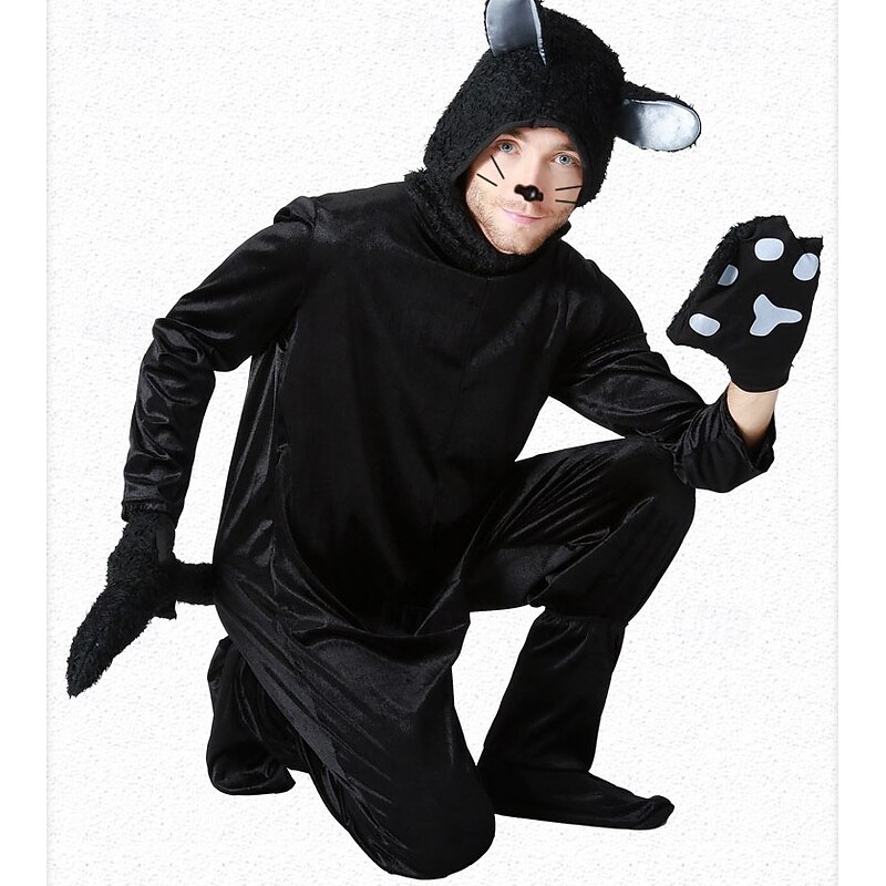 Animal Cat Halloween Fancy Costume Onesies Funny Costume Adults' Men's Halloween Carnival Performance Party Easy Halloween Costumes Dress Up3
