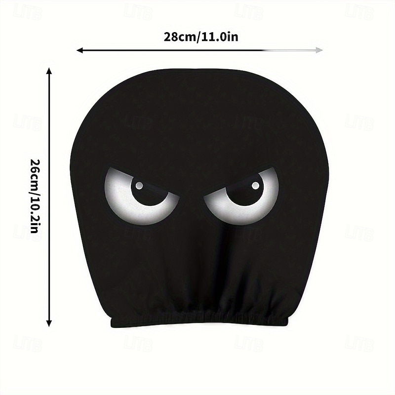 2pcs Spooky Halloween & Christmas Car Headrest Covers - Fit for All Vehicles No-Fill Cushionless Design Easy Installation - Funny Automotive Interior Decorations Car Seat Headrest Protectors4