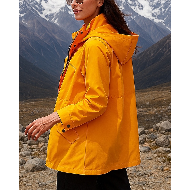 Women's Outdoor Jacket Hiking Jacket Raincoat Outdoor Waterproof Windproof Lightweight Hiking Outfits Hiking Clothes Spring Autumn / Fall Jacket Hunting Climbing Camping / Hiking / Caving Solid Color2