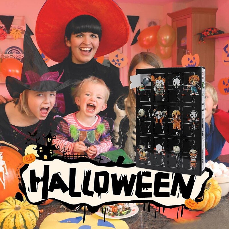 Halloween Advent Calendar Horror Movie 2025,Halloween Countdown Calendar 2025 for Kids and Adults with 24 pcs Classic Doll Collectible Figures, Pre-Christmas Doll3