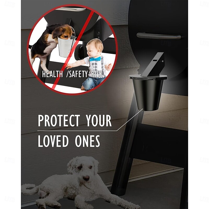 Upgraded Oil Drip Bucket with a Lid Plus 2 Aluminum Foil Buckets, Made of Durable Alloy Material, Perfect for Chimneys And Grills, an Essential for Outdoor Camping Barbecues4