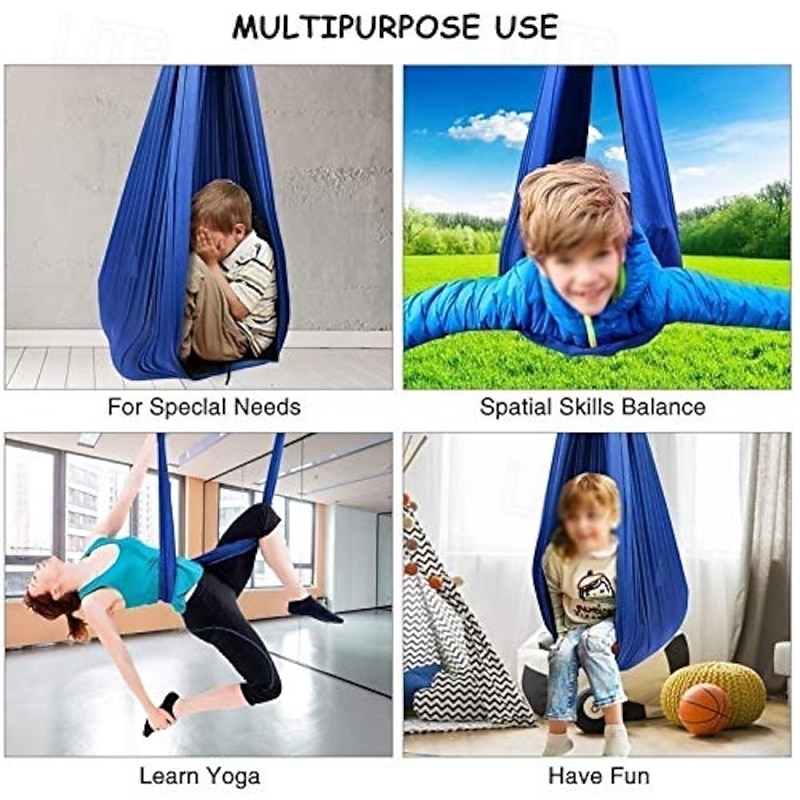Indoor Therapy Swing for Kids Child and Teens Adjustable Aerial Flying Yoga Hammock Has A Calming Effect On Children Needs2