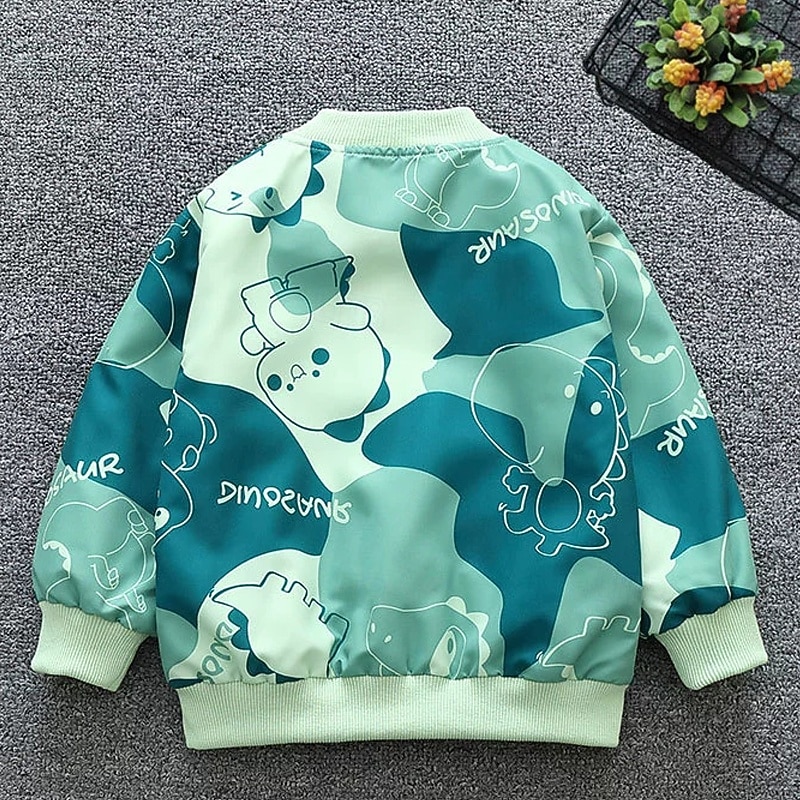 Kids Unisex Baseball Jackets Outerwear Color Block Long Sleeve Zipper Comfort Soft Coat Outdoor Fashion Daily Green Spring Fall 4 years+2