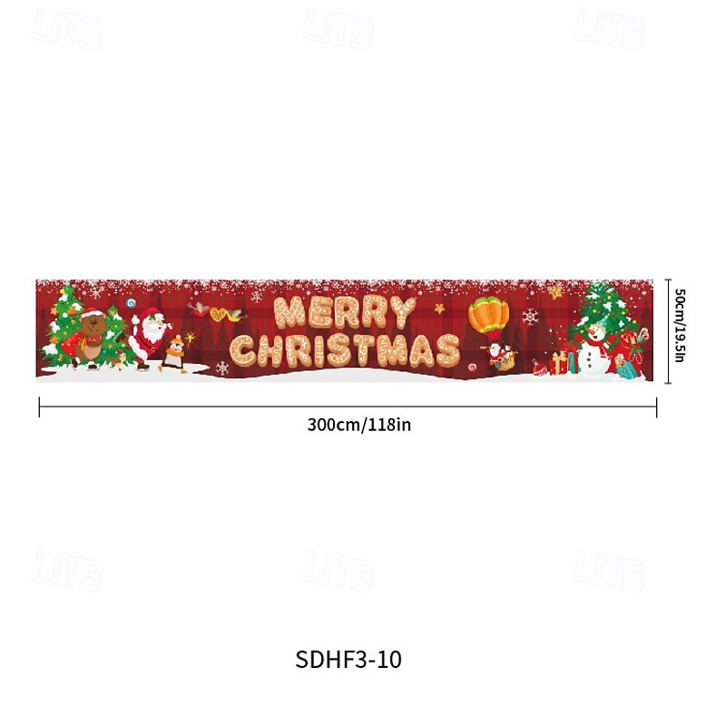 Christmas Decoration Backdrop Banner, Holiday Party Photo Shoot Background, Xmas Celebration Hanging Banner, Festive Party Decor Curtain3