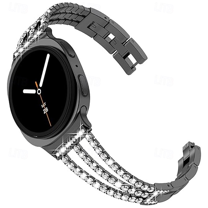 Watch Band for Samsung Galaxy Watch 8 40/44mm Watch 8 Classic 46mm Watch 7/6/5/4  40/44mm, Watch 5 Pro 45mm, Watch 6 Classic 43/47mm, Watch 4 Classic 42/46mm Stainless Steel Replacement  Strap Bling3