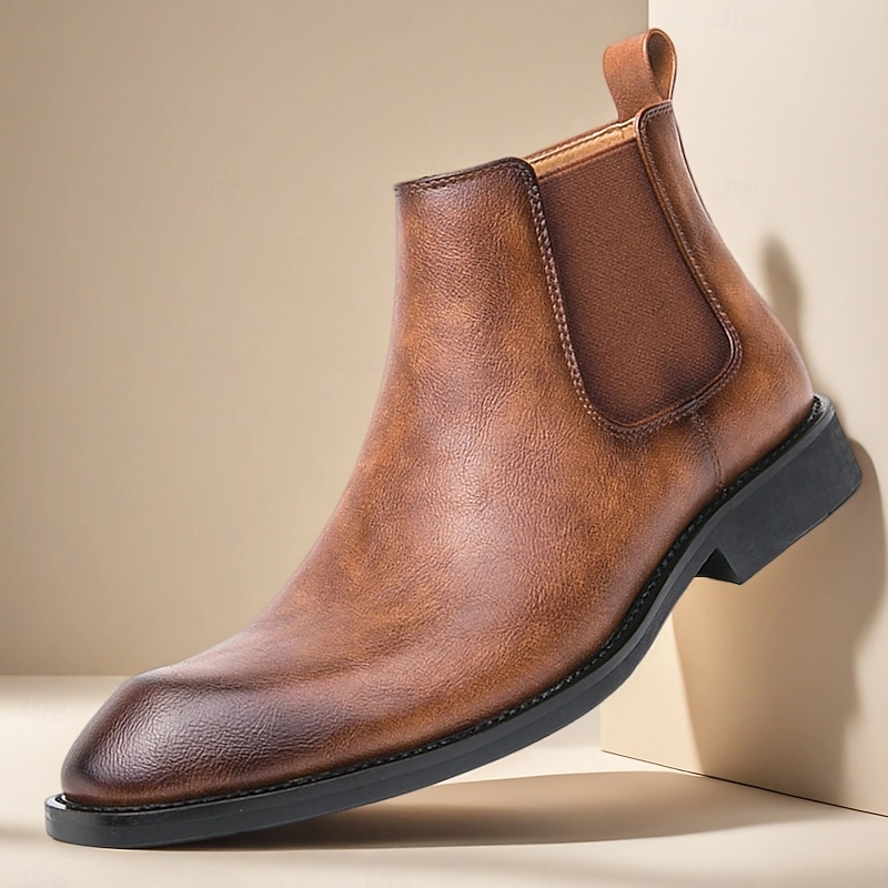 Men's Classic Brown Chelsea Boots with Smooth Finish, Timeless Ankle Boot Style for Gentlemen, Perfect for Business Casual, Office and Evening Events