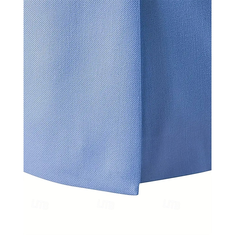 Men's Blazer Business Cocktail Party Wedding Party Fashion Casual Spring Fall Polyester Plain Pocket Buttons Comfortable Single Breasted Blazer Black Navy Blue Sky Blue3