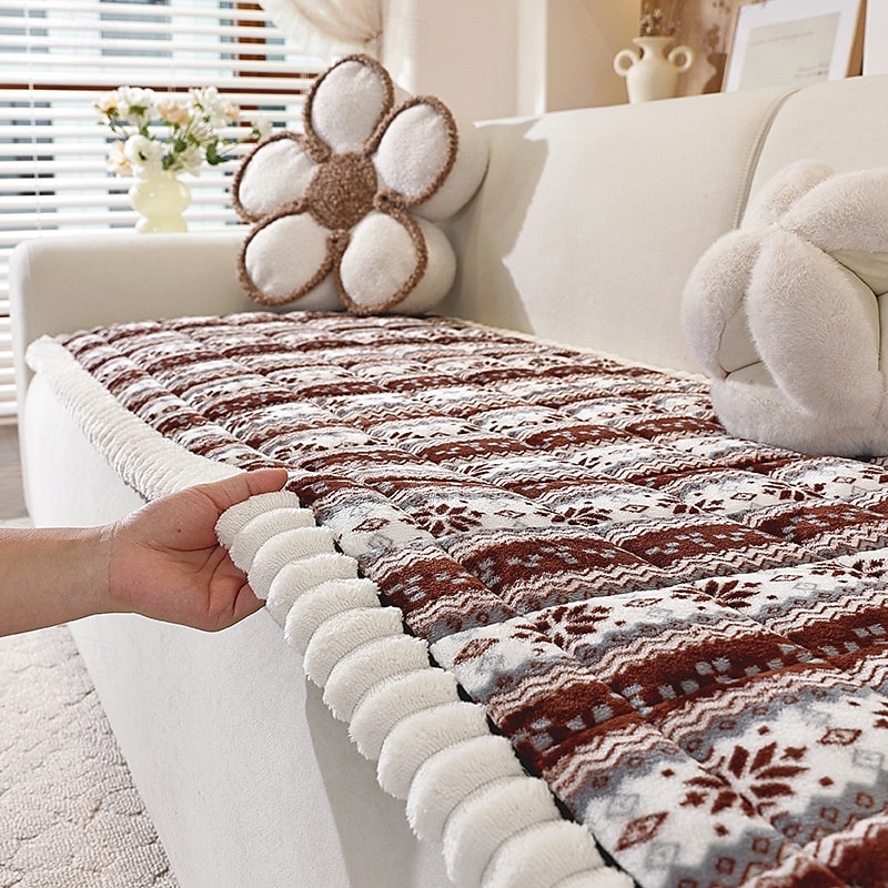 Thick Plush Sofa Cushion, Winter Tufted Pad for Modern Sofas, Non-Slip Pet-Friendly Sofa Cover4
