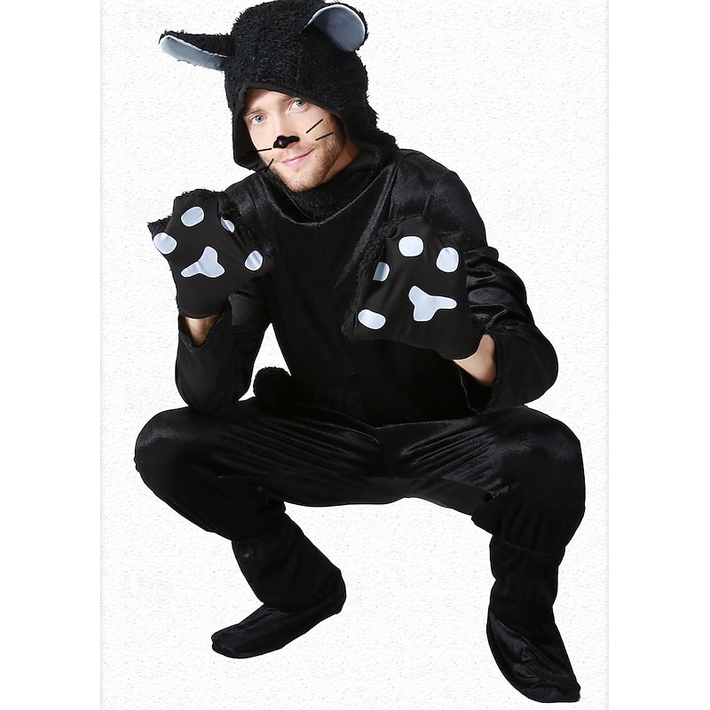 Animal Cat Halloween Fancy Costume Onesies Funny Costume Adults' Men's Halloween Carnival Performance Party Easy Halloween Costumes Dress Up4