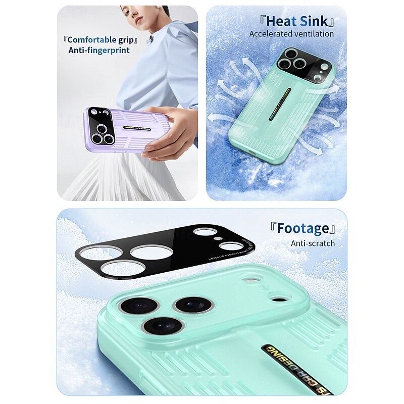 Phone Case For iPhone 17 Pro Max 17 Air 16 15 14 Pro Max 13 Pro Max Back Cover Camera Lens Protector Non-Yellowing Shockproof Retro PC3