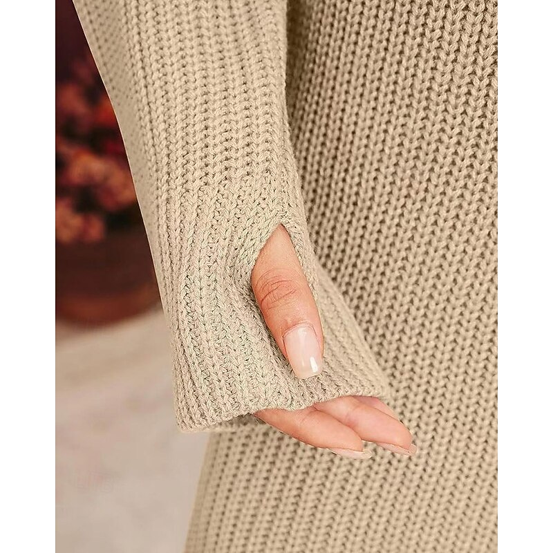 Women's Mini Dress Sweater Dress Fashion Modern Daily Holiday Going out Regular Fit Plain Long Sleeve Turtleneck Black White Army Green Fuchsia Fall Winter4