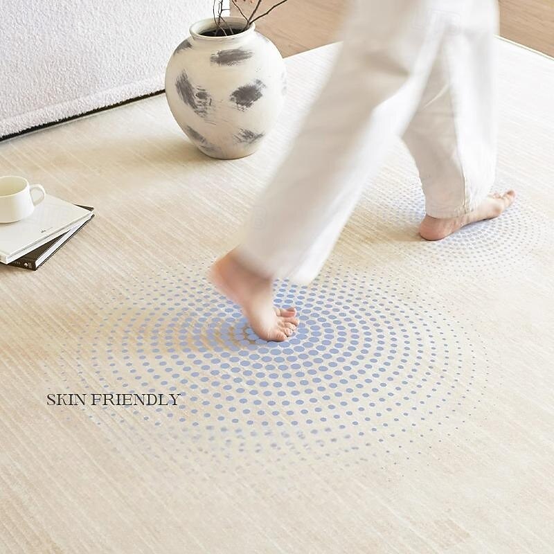Cream Style Area Rug, Waterproof & Stain Resistant Wash-Free Carpet, Elegant Living Room Bedroom Sofa Floor Mat, Luxury High-End Home Decor3