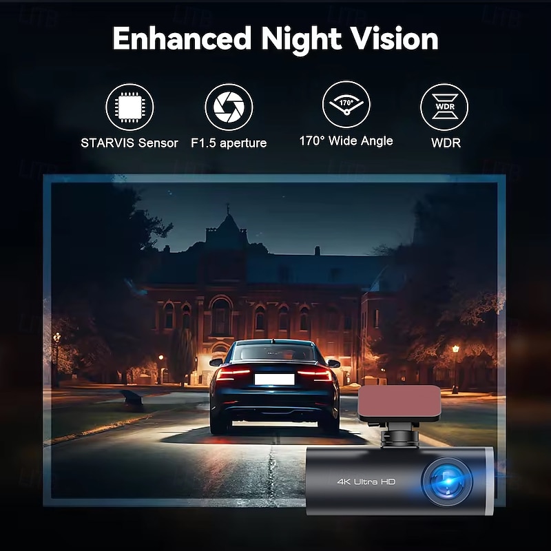 2160P Full HD / Boot automatic recording Car DVR  Wide Angle CMOS 2 inch IPS Dash Cam with G-Sensor / Loop recording / Fast recording  Car Recorder4