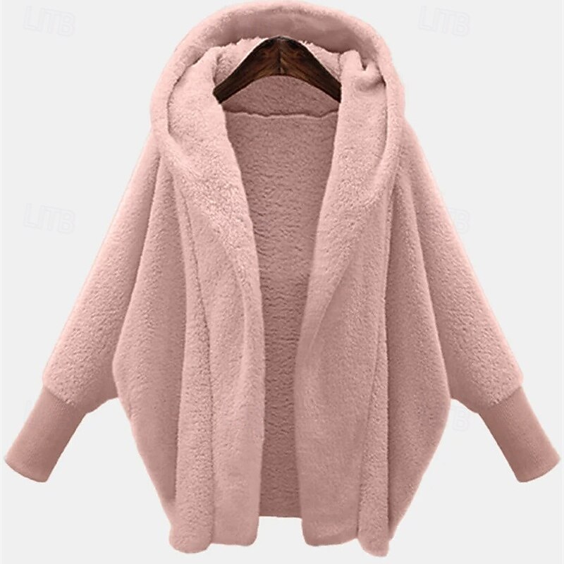 Women's Casual Jacket Waterproof Comfortable Pocket Casual Plain Vacation Street Casual Daily Wear Long Hooded Loose Fit Long Sleeve Outerwear Black White Pink Spring Fall