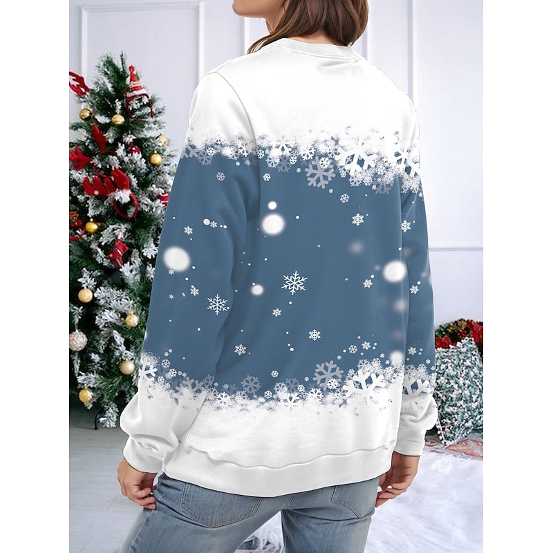 Christmas Women's Pullover Sweatshirt Hoodies Graphic Animal Fashion Casual Long Sleeve Crew Neck Regular Tops Street Dailywear Print Red Blue Purple Green Spring Fall Winter2