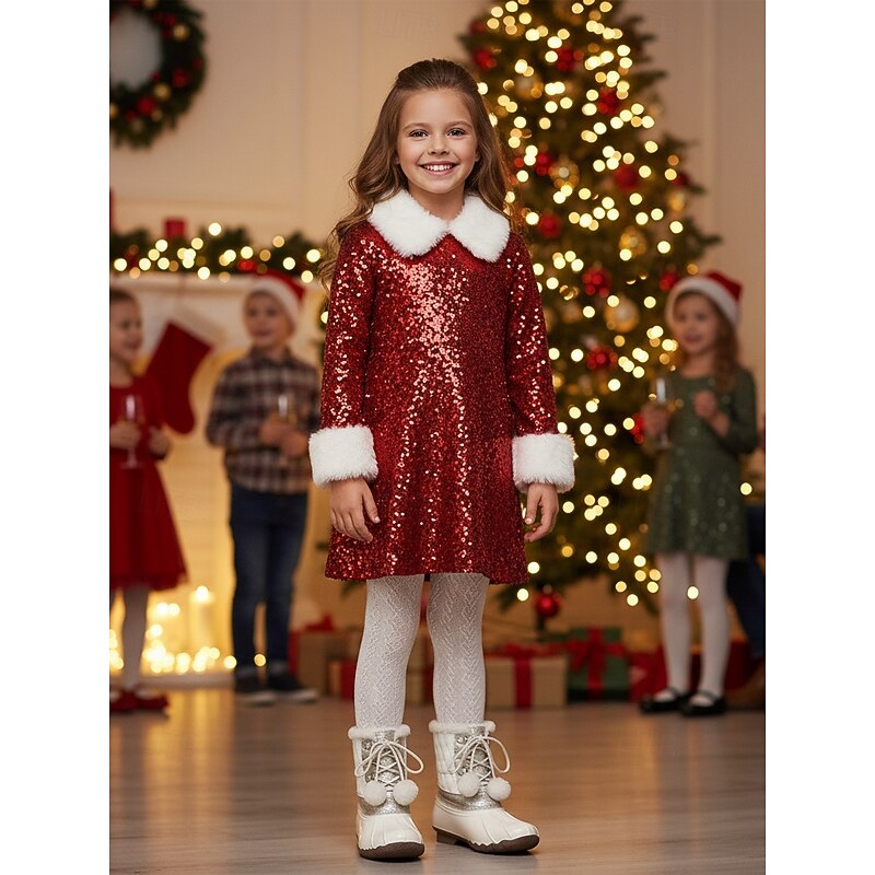 Girl's Winter Snow Boots - Warm Quilted Ankle Boots with Faux Fur Lining, Glitter Detail and Pom Pom Laces for Outdoor Wear3