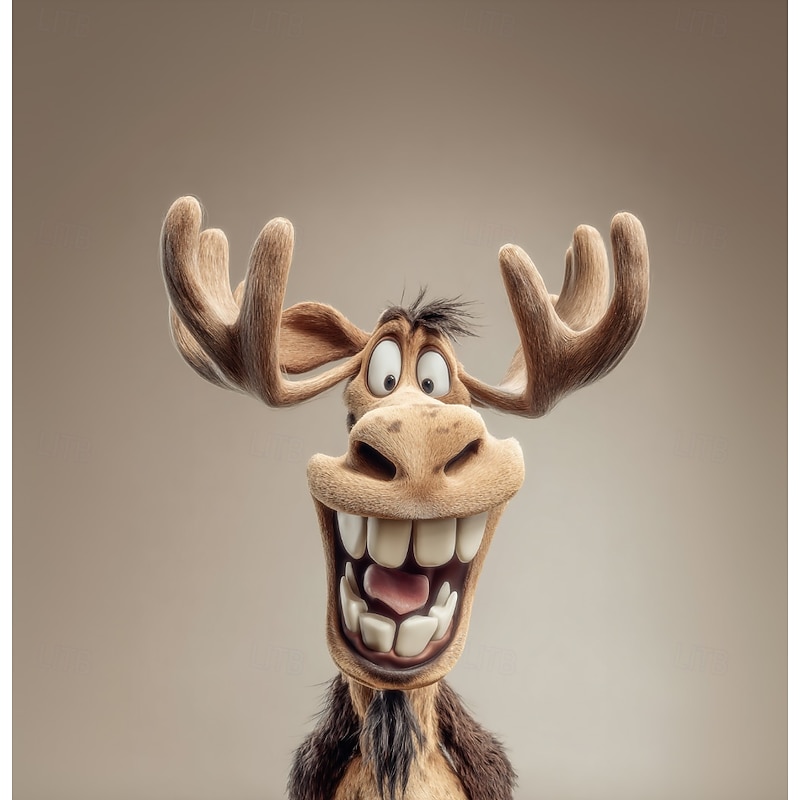 Men's Elk 3D Cartoon Funny T Shirt Long Sleeve T shirt 3D Print Crew Neck Shirt Fashion Basic Street Casual Daily Light Green Gray Summer Spring Clothing Apparel S M L XL XXL XXXL3