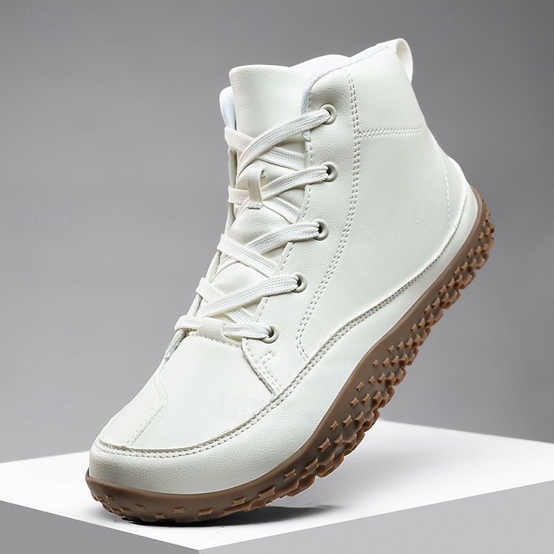 Men's White Outdoor Hiking Boots – Lightweight High Top Trail Shoes with Non-Slip Sole for Camping, Trekking and Casual Wear3